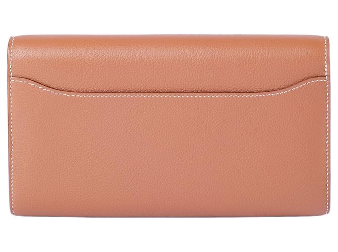 Portafoglio Hermès Constance To Go in pelle Epsom Gold con finiture dorate - vista 4