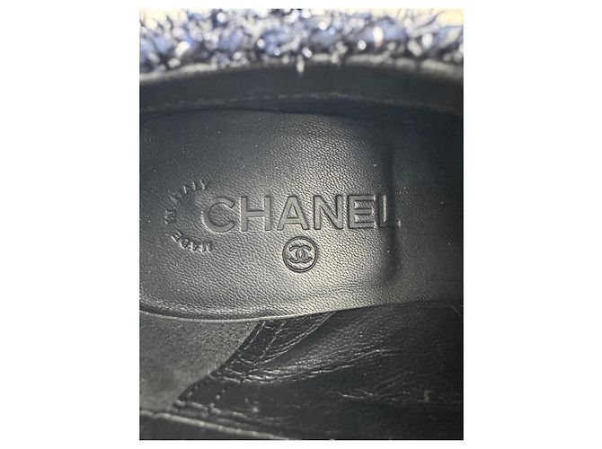 Chanel Tweed Sneaker Marineblau - Ansicht 7