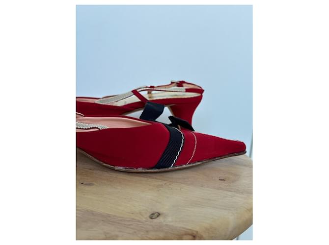 Prada Pantoletten Rot Marineblau - Ansicht 12