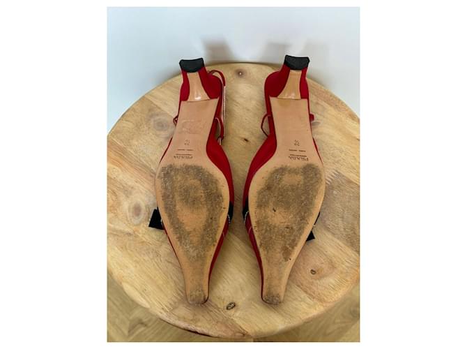 Prada Pantoletten Rot Marineblau - Ansicht 13