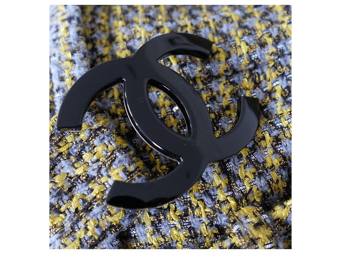Chanel Fall 2017 17B CC Belt Tweed Jacke Grau Senf - Ansicht 9