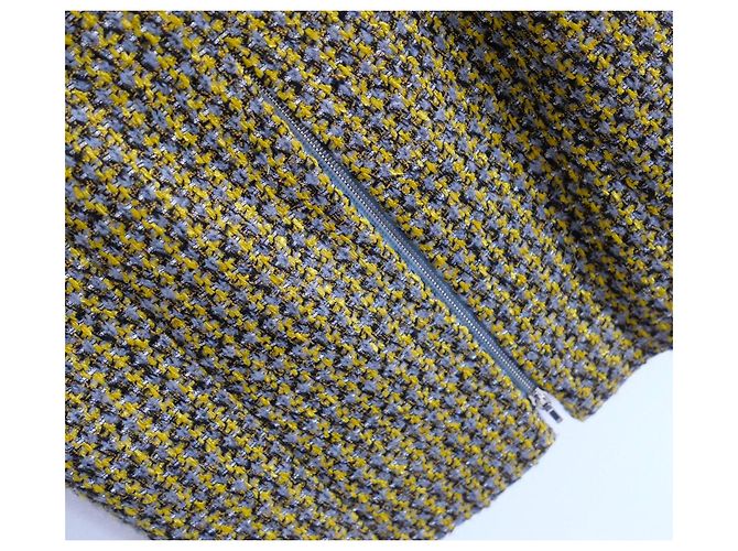 Chaqueta lápiz de tweed Chanel Otoño 2017 17B Amarillo - vista 5