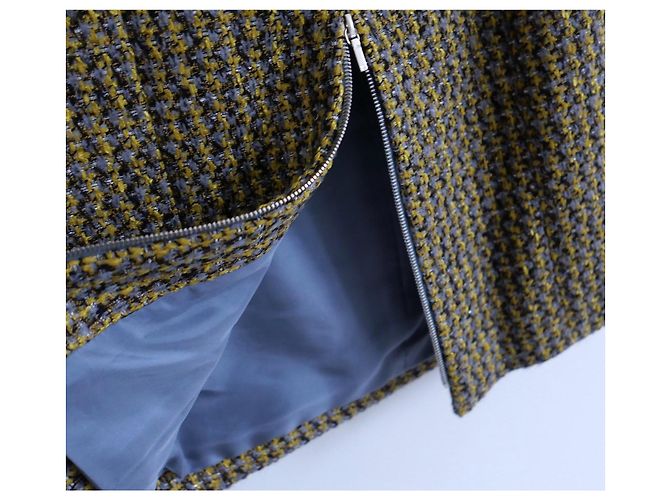 Chaqueta lápiz de tweed Chanel Otoño 2017 17B Amarillo - vista 6