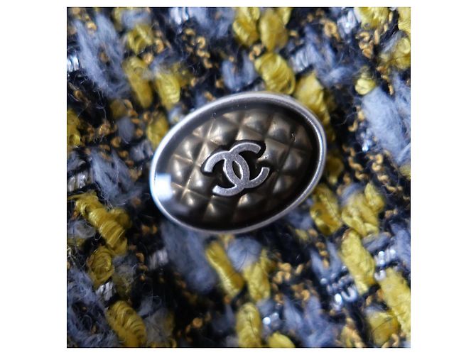 Chaqueta lápiz de tweed Chanel Otoño 2017 17B Amarillo - vista 7