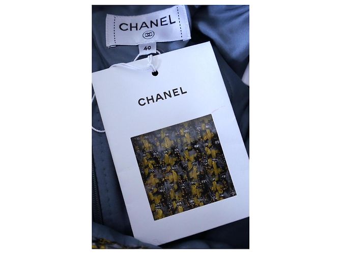 Chaqueta lápiz de tweed Chanel Otoño 2017 17B Amarillo - vista 9