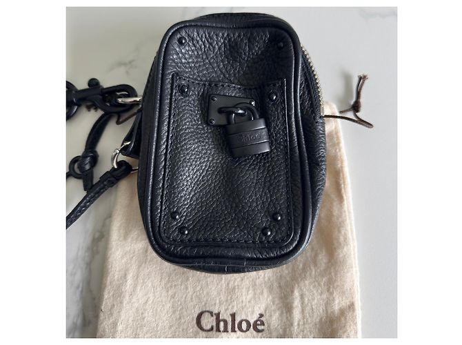 Paddington Chloé Mini borsa a tracolla in pelle nera Chloe Nero - vista 10
