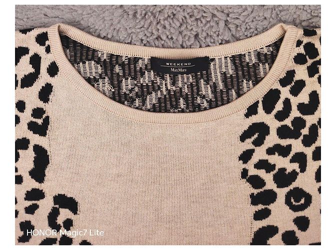 Strickkleid mit Leopardenmuster in Beige Weekend Max Mara Leopardenprint - Ansicht 8