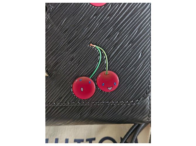 Louis Vuitton x murakami Epi Leather black Cherry Twist MM Bag Nero - vista 12