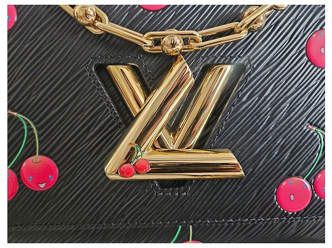 Louis Vuitton x murakami Epi Leather black Cherry Twist MM Bag Nero - vista 4
