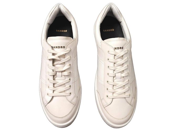 Baskets en cuir blanc Sandro - vue 2