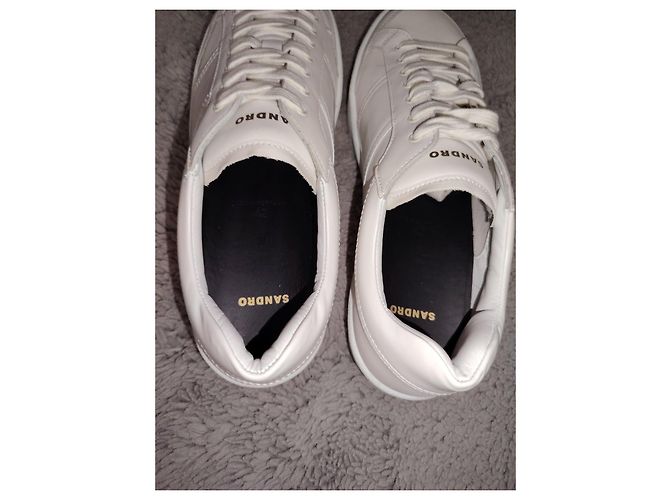 Baskets en cuir blanc Sandro - vue 5