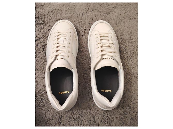 Baskets en cuir blanc Sandro - vue 7