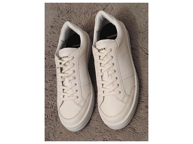 Baskets en cuir blanc Sandro - vue 8