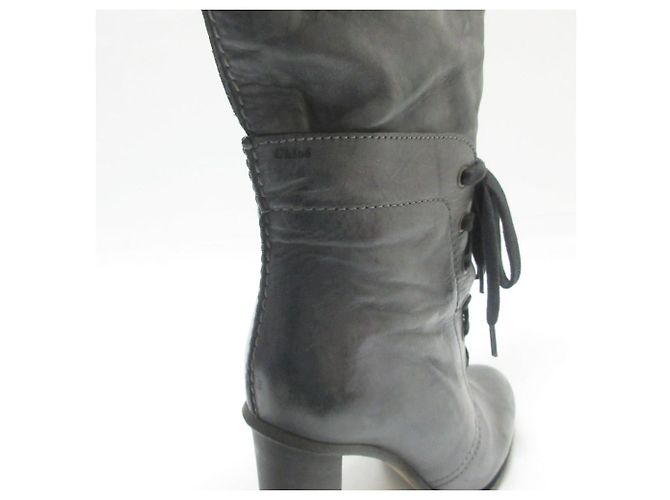 Chloé Botas largas de cuero Chloe Castaño - vista 9