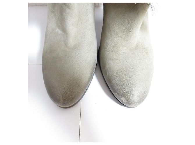 Autre Marque Buttero Suede Fox Fur Booties Brown - view 2