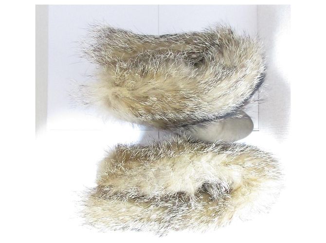 Autre Marque Buttero Suede Fox Fur Booties Brown - view 6