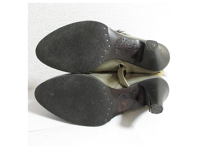 Autre Marque Buttero Suede Fox Fur Booties Brown - view 8