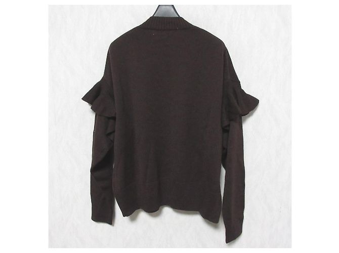 Autre Marque LE CIEL BLEU Strickpullover mit Rüschenband Braun - Ansicht 2