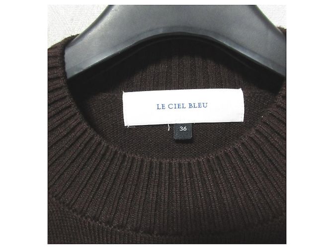 Autre Marque LE CIEL BLEU Strickpullover mit Rüschenband Braun - Ansicht 4