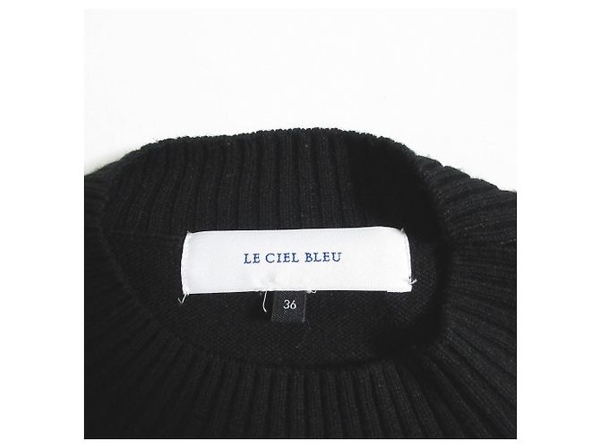 Autre Marque LE CIEL BLEU Strickpullover mit Rüschenband Schwarz - Ansicht 5