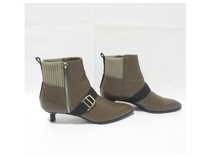 Hermès Botines cortos de cuero SHOCKY Hermes Castaño - vista 3