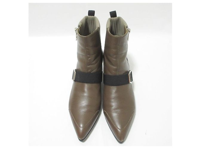 Hermès Botines cortos de cuero SHOCKY Hermes Castaño - vista 5
