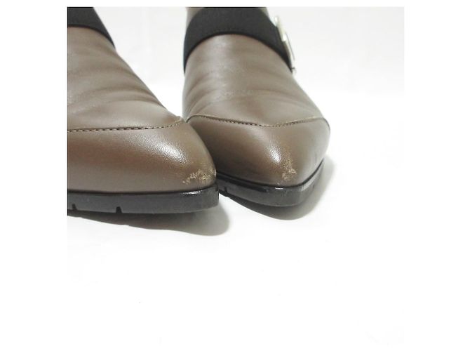 Hermès Botines cortos de cuero SHOCKY Hermes Castaño - vista 6