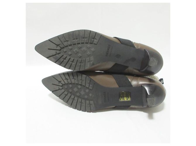 Hermès Botines cortos de cuero SHOCKY Hermes Castaño - vista 8