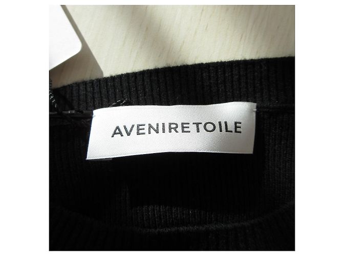 Autre Marque Aveniretoile Eco-Pelz Strickpullover Schwarz - Ansicht 4