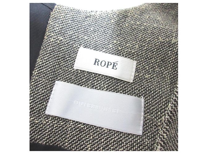 Autre Marque ROPE × OUTERSUNSET Tweed Langkleid Schwarz Beige - Ansicht 6