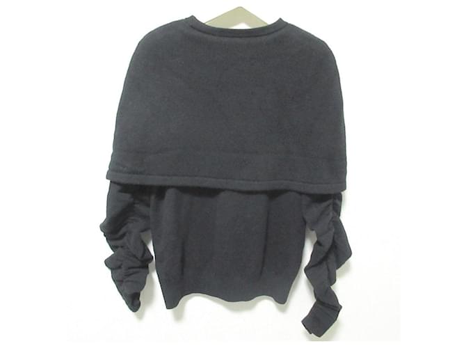 Autre Marque Heve Cape Strickpullover mit Rüschen Schwarz - Ansicht 2