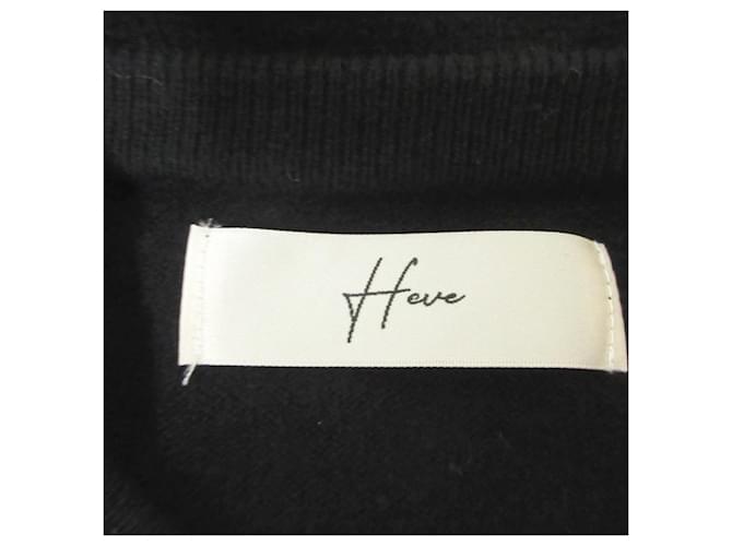 Autre Marque Heve Cape Strickpullover mit Rüschen Schwarz - Ansicht 5
