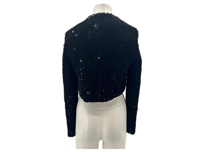 Autre Marque Paillettenjacke aus schwarzem Samt - Ansicht 2