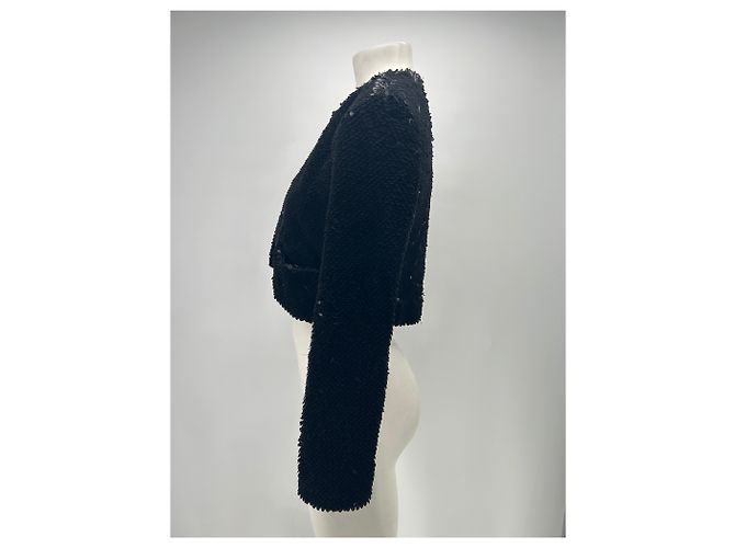 Autre Marque Paillettenjacke aus schwarzem Samt - Ansicht 3
