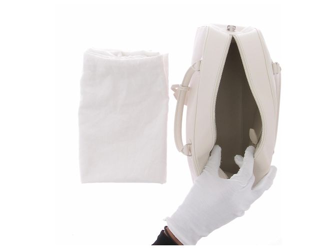 The row Borsa "India" crema in pelle Beige - vista 7