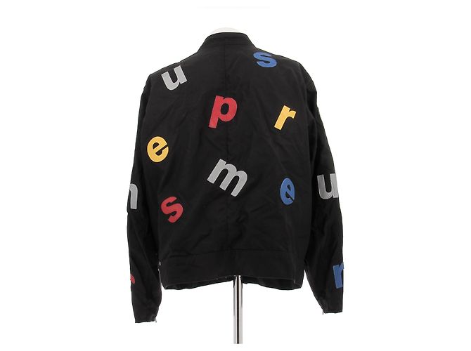 Supreme Giacca nera con lettere ricamate Nero - vista 2