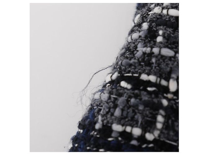 Falda de tweed Chanel algodón nailon Negro Azul marino - vista 5