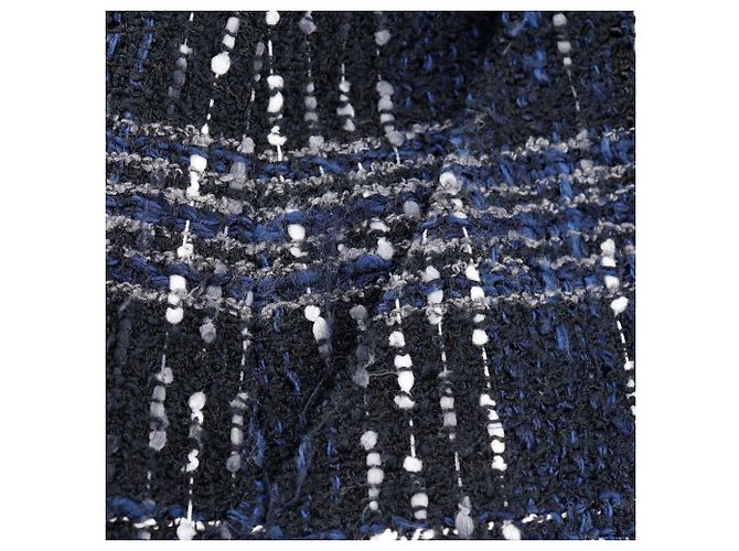 Falda de tweed Chanel algodón nailon Negro Azul marino - vista 7