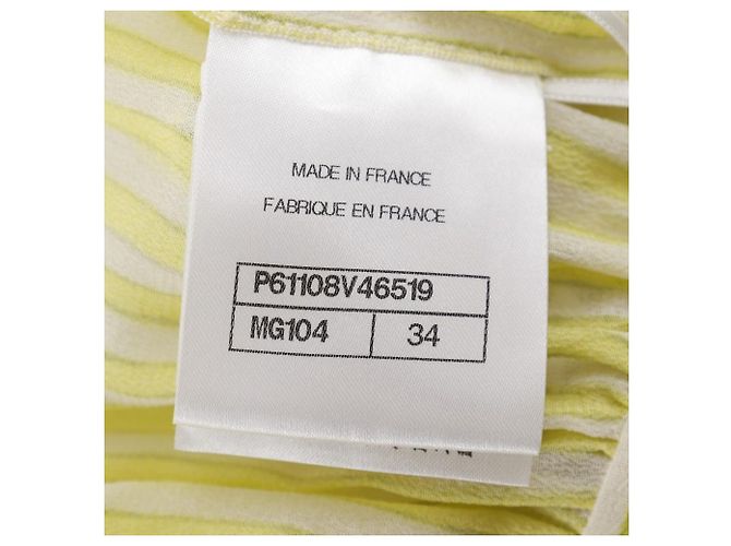 Vestido de seda Chanel P61108V46519 Amarillo - vista 12