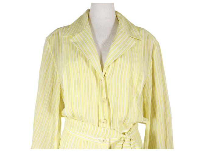 Vestido de seda Chanel P61108V46519 Amarillo - vista 2