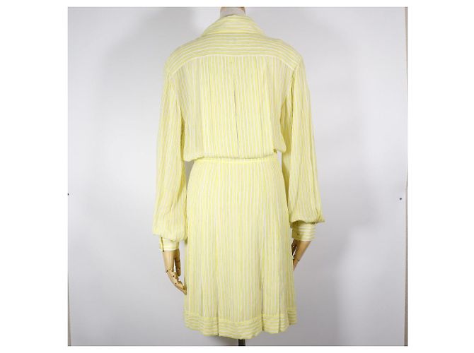 Vestido de seda Chanel P61108V46519 Amarillo - vista 3