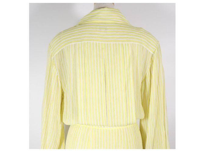 Vestido de seda Chanel P61108V46519 Amarillo - vista 4