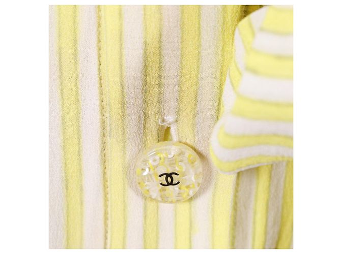 Vestido de seda Chanel P61108V46519 Amarillo - vista 6