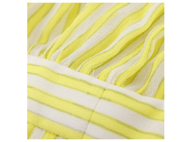 Vestido de seda Chanel P61108V46519 Amarillo - vista 8
