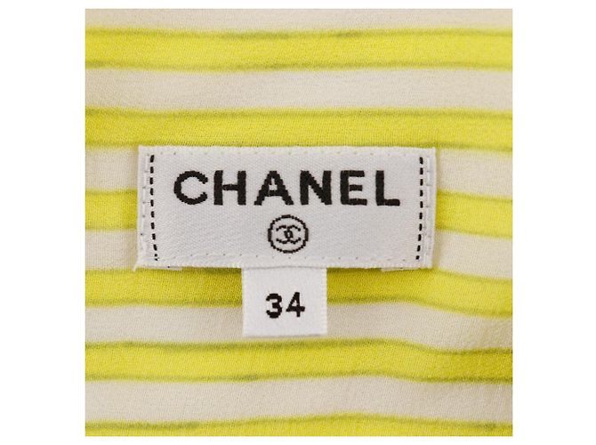 Vestido de seda Chanel P61108V46519 Amarillo - vista 9