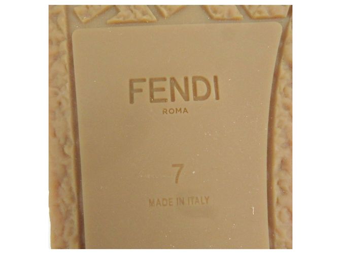 Mocassini in nubuck con logo Fendi Olock FF Beige - vista 10
