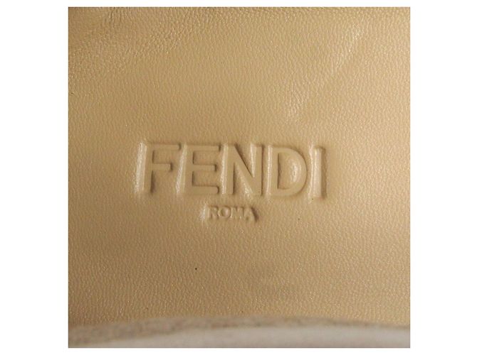 Mocassini in nubuck con logo Fendi Olock FF Beige - vista 8