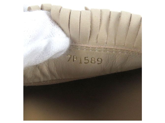 Mocassini in nubuck con logo Fendi Olock FF Beige - vista 9