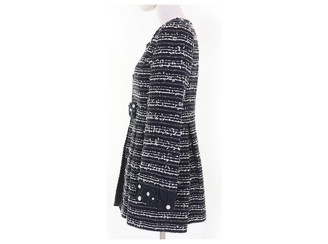 Autre Marque Abrigo de algodón sin cuello TO BE CHIC Azul Azul marino - vista 2