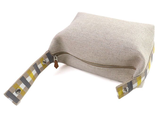 Hermès Hermes BRIDE A Pouch Pochette in lana Grigio - vista 5